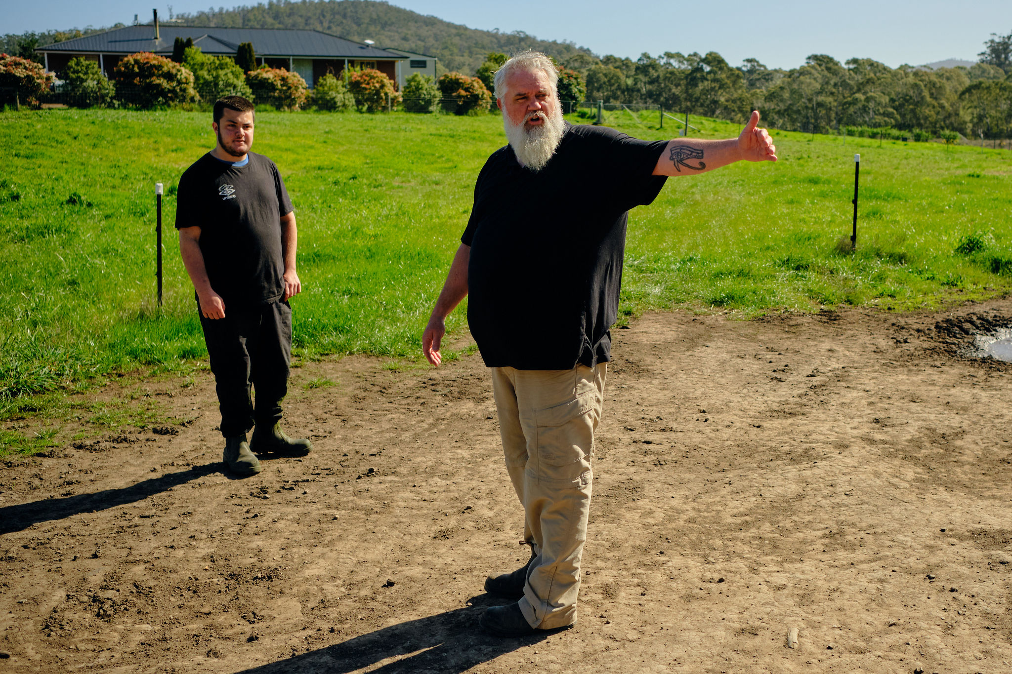 Visitors enjoying time on the farm at Heritage Farms Tasmania